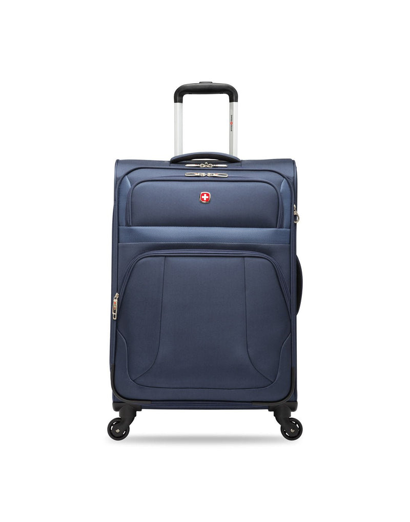 Swiss Gear Round Trip II 24" Expandable Spinner, blue, front view