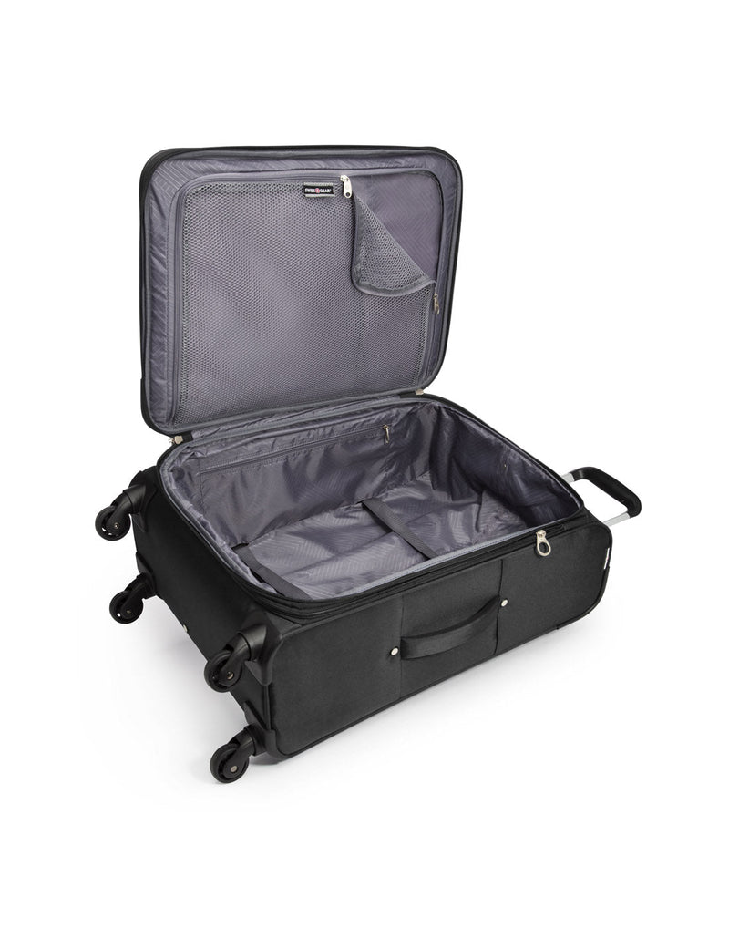 Swiss Gear Round Trip II 28" Expandable Spinner, black, open view