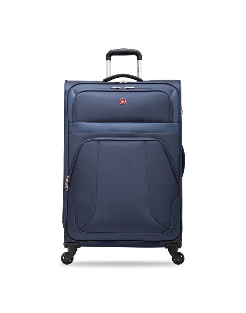 Swiss Gear Round Trip II 28" Expandable Spinner, blue, front view