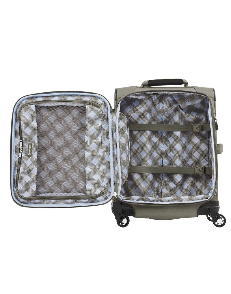 Travelpro maxlite 5 19" intl spinner slate green colour luggage bag interior