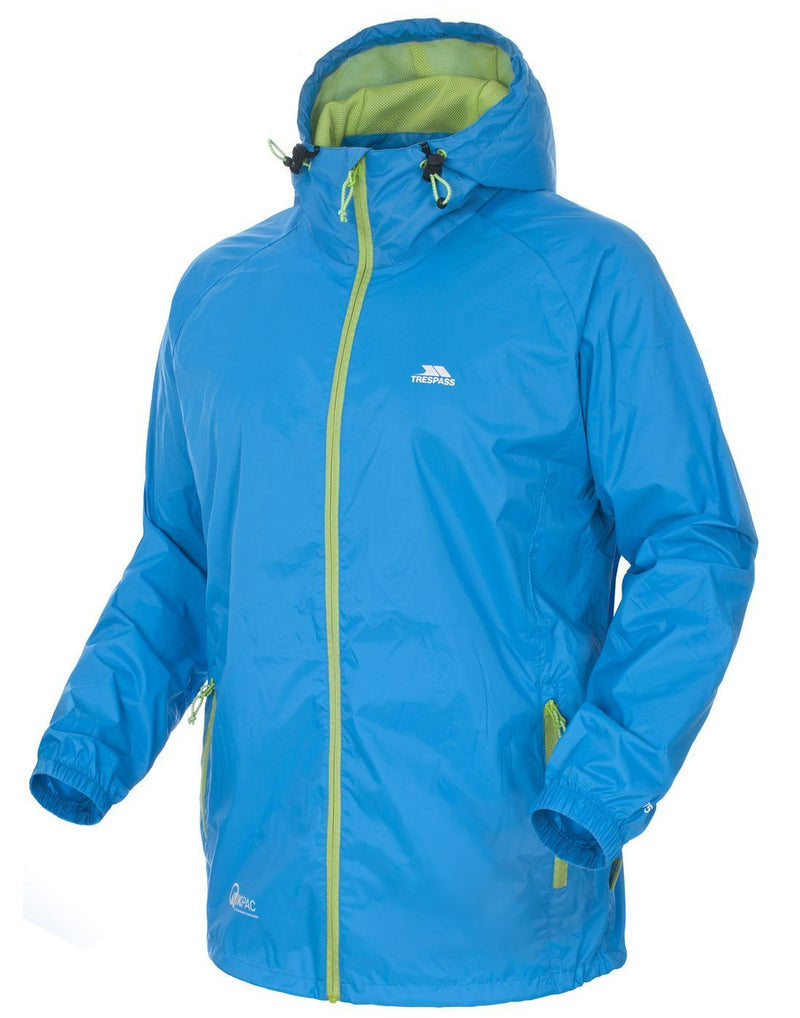 Trespass qikpac adult unisex cobalt colour waterproof packaway jacket