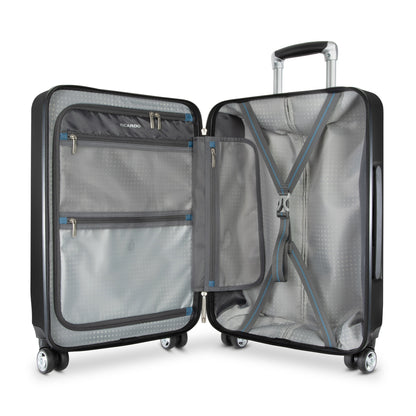 Ricardo Beverly Hills Melrose 20" Hardside Spinner is a lightweight carry-on with organized compartments and straps.