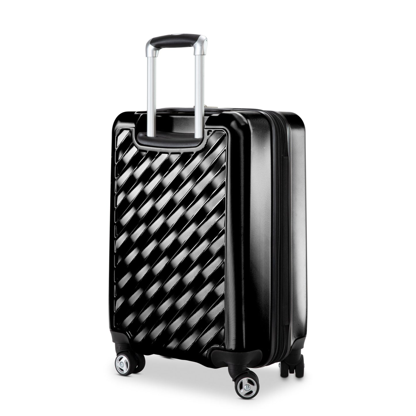 The Ricardo Beverly Hills Melrose 20" Hardside Spinner Carry-on in black is shown on a white background.