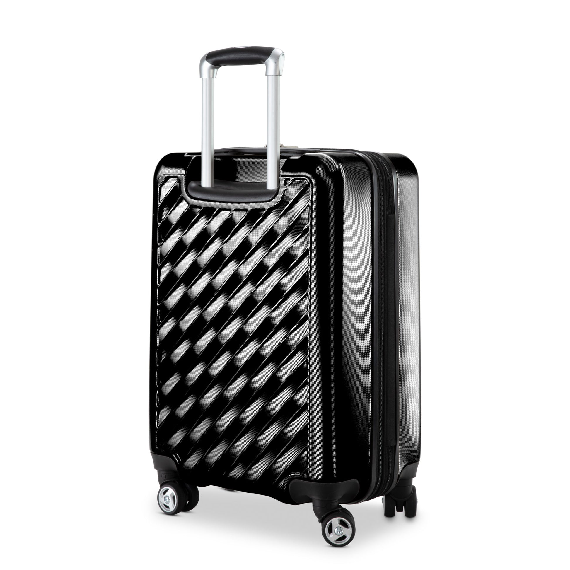 The Ricardo Beverly Hills Melrose 20" Hardside Spinner Carry-on in black is shown on a white background.