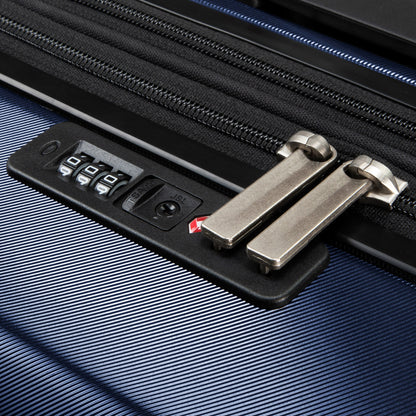 Close-up of Ricardo Beverly Hills Melrose 20" Hardside Spinner Carry-on with a built-in combination lock.
