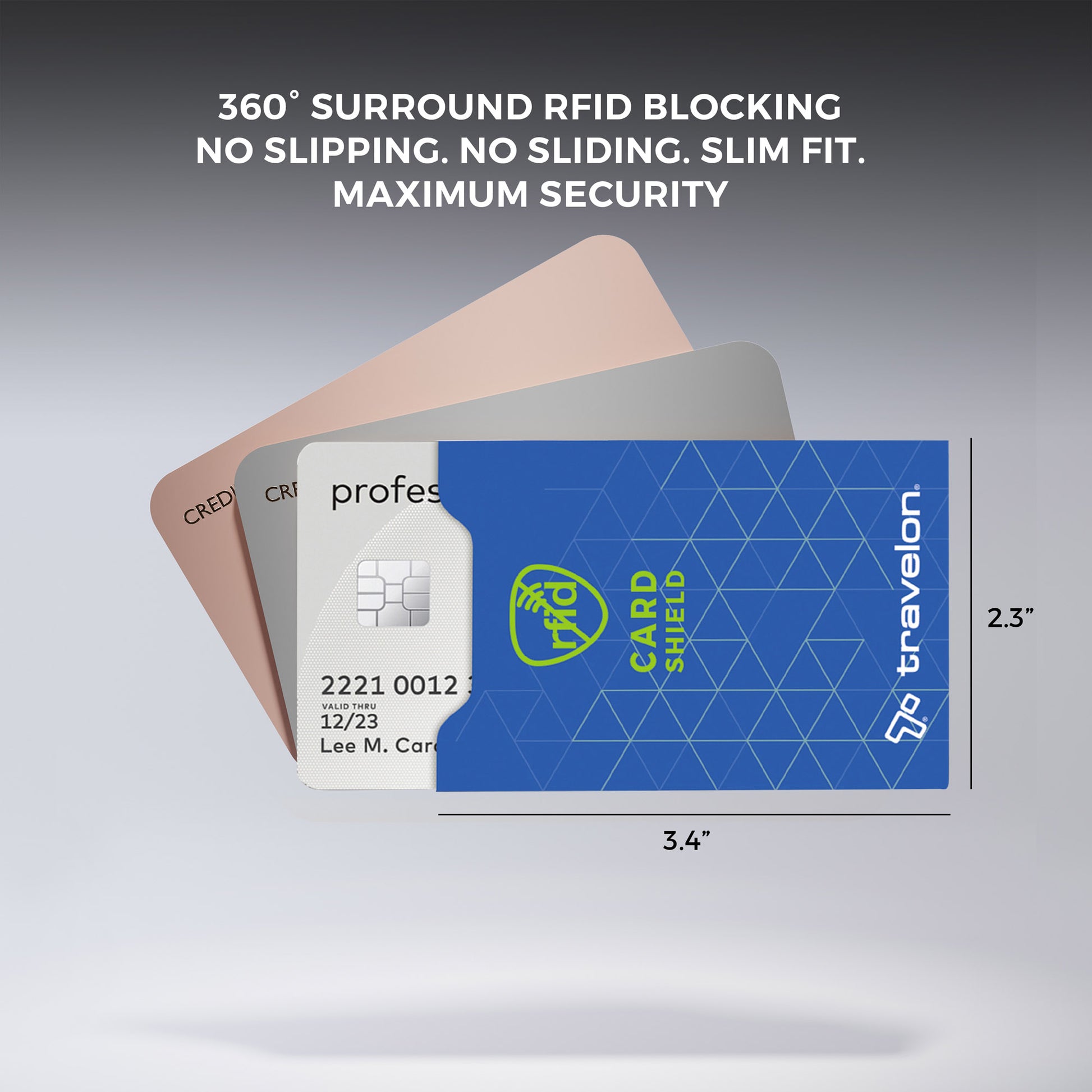 Travelon Set of 10 RFID Blocking Card Sleeves, each 3.4″x2.3″, protects cards from identity theft.