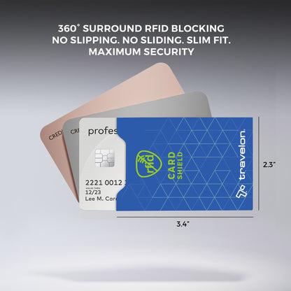 Travelon Set of 10 RFID Blocking Card Sleeves, each 3.4″x2.3″, protects cards from identity theft.