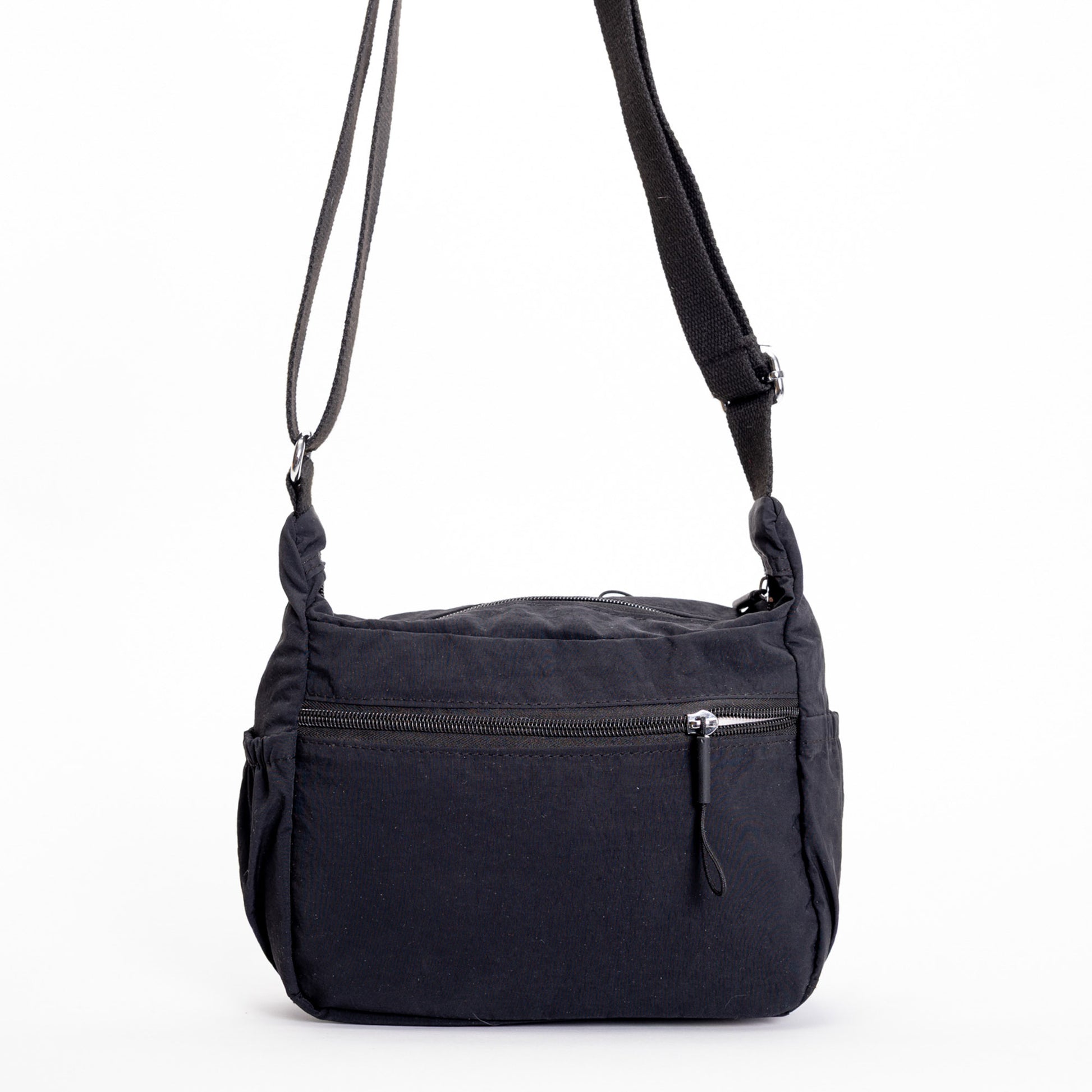 The Miss Caprice Multi-zip Small Hobo Crossbody features front zip pocket and adjustable strap, ideal for travel.