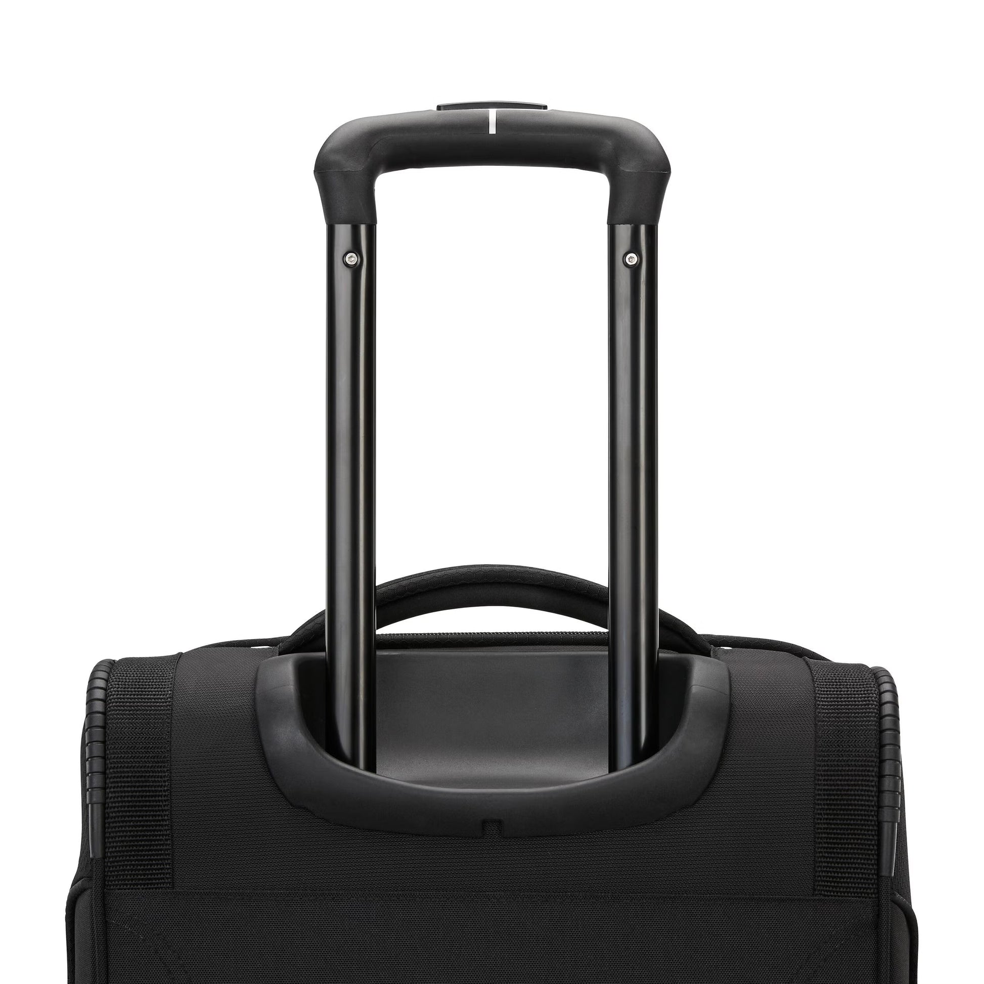Close-up of the High Sierra Pendall Carry-on Wheeled Duffle with extended handle against a white background.