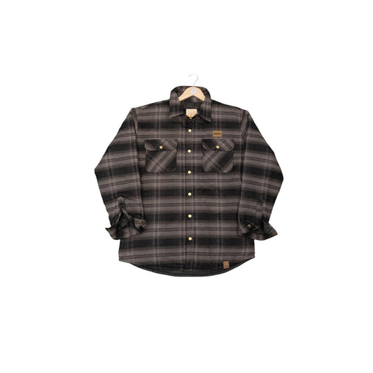 Product Image – North & Oak Shacket in black and grey plaid, front view