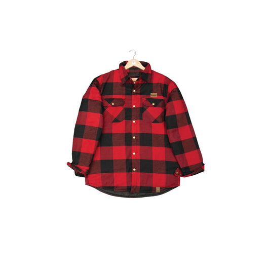 Product Image – North & Oak Shacket in black and red plaid, front view