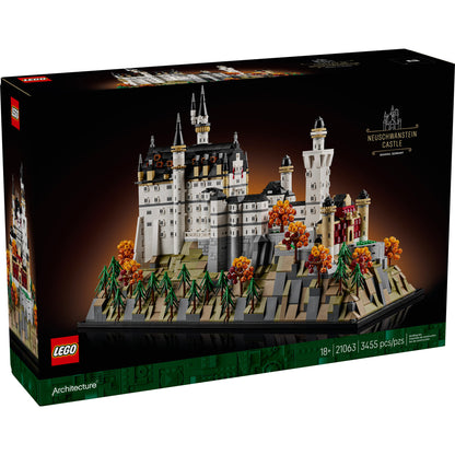 LEGO® Neuschwanstein Castle: a 3,455-piece LEGO castle set for ages 18+ and collectors.
