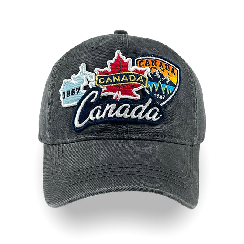 Show your Canadian pride with the Northern Icons Canada Patch Embroidery Cap in charcoal.