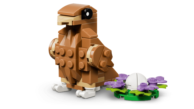 LEGO® Cute Hamster with a Flower: a charming eagle figure with a flower, available online only.