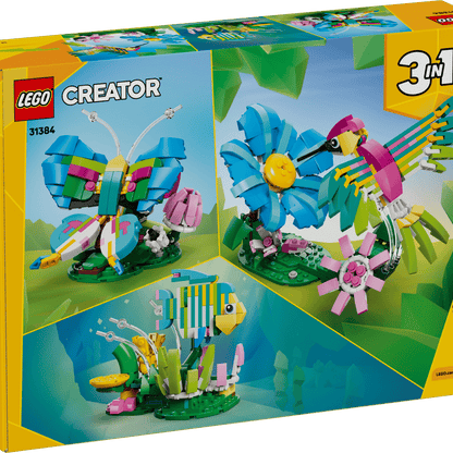 LEGO® Wild Animals: Colorful Hummingbird back of box showing other builds using same set.