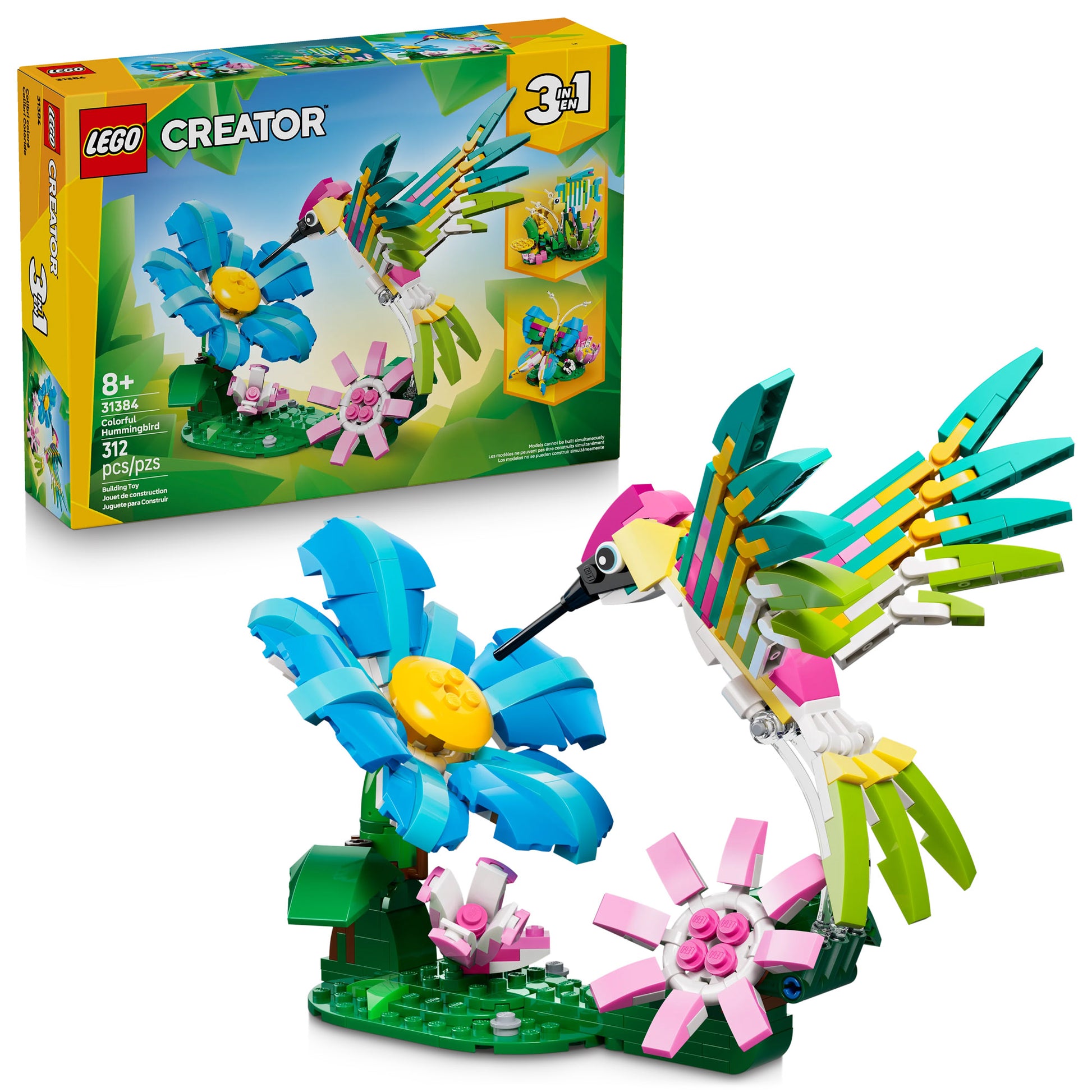 LEGO® Wild Animals: Colorful Hummingbird, ONLINE ONLY, by LEGO—bright decor with a vibrant box included.