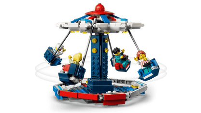 LEGO® Iconic Ferris Wheel, an online-only set, features rotating seats for multiple minifigures.