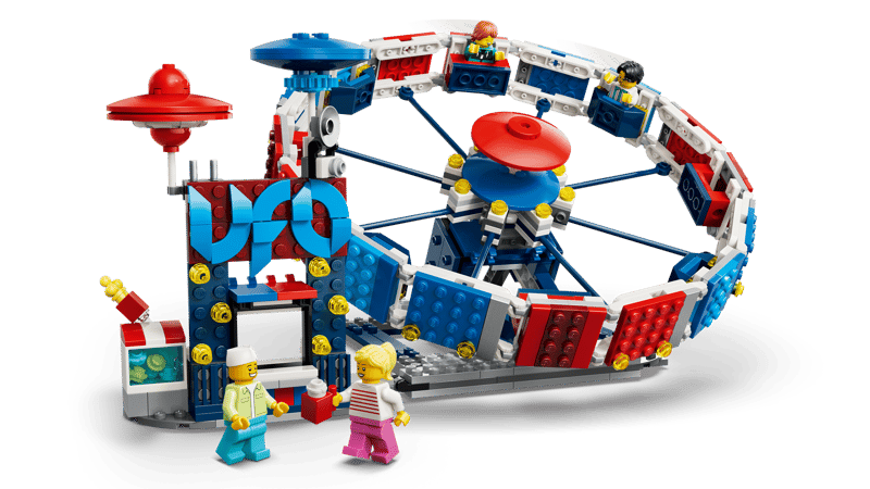 LEGO® Iconic Ferris Wheel - ONLINE ONLY set by LEGO, features vibrant seats and fun UFO décor.