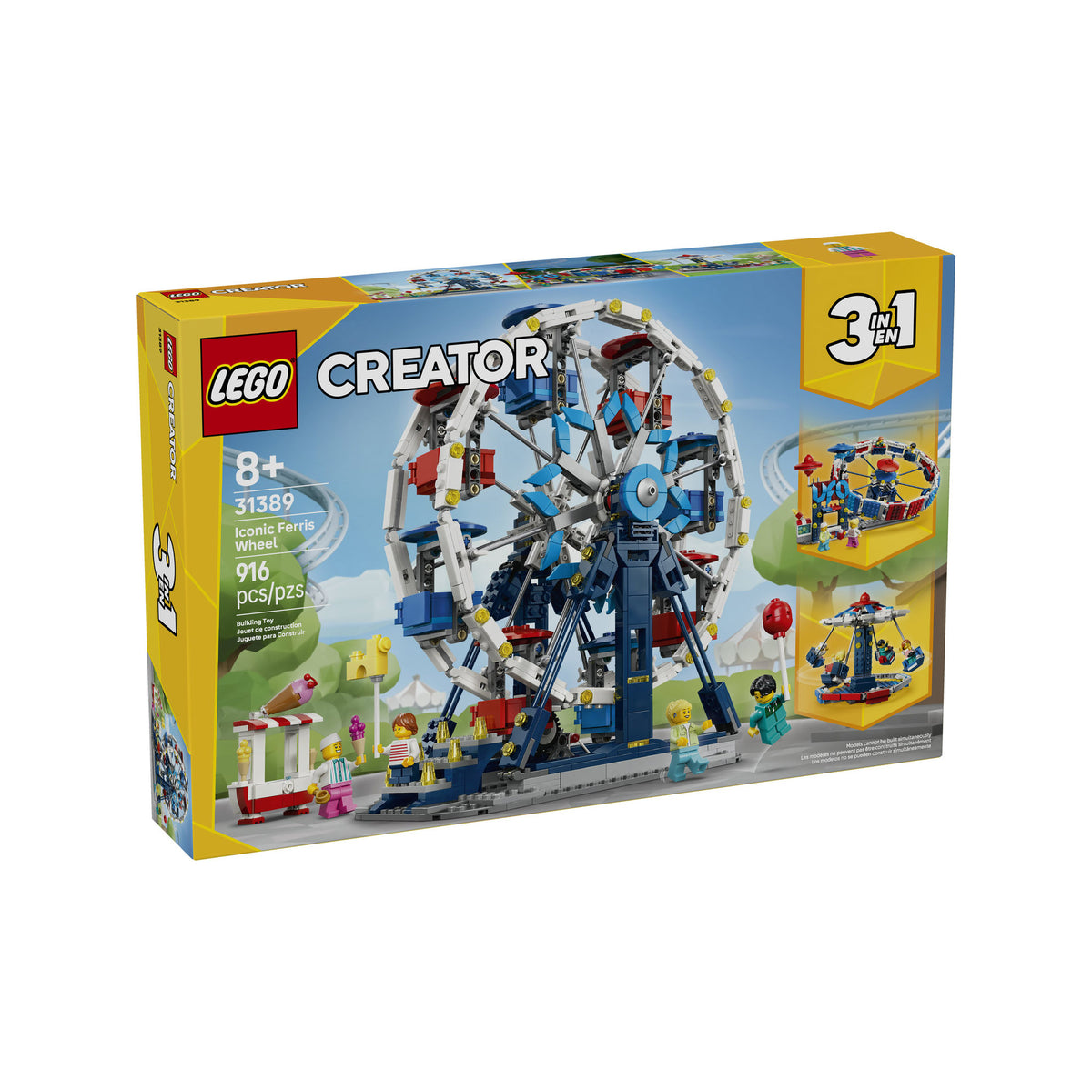 LEGO® Iconic Ferris Wheel - ONLINE ONLY, 916-piece set for ages 8+, box front view shown.