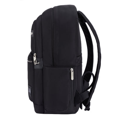 Travelon Anti-theft Heritage Backpack with RFID, multiple compartments, padded straps; side view shown.