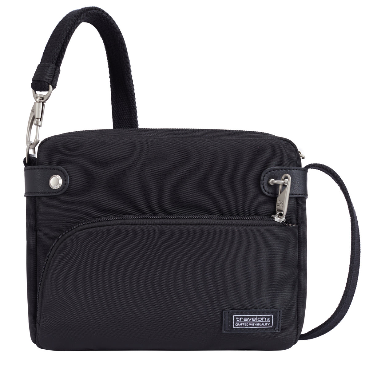Travelon Anti-theft Heritage Crossbody bag—ONLINE ONLY—features security, tech storage & adjustable strap.