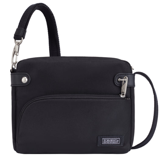 Product Image – Travelon Anti-theft Heritage Crossbody bag—ONLINE ONLY—features security, tech storage & adjustable strap.