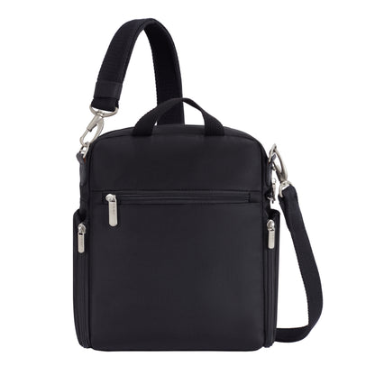 Travelon Anti-theft Heritage Tour Bag with RFID blocking, top handle, and adjustable strap. Brand: Travelon.