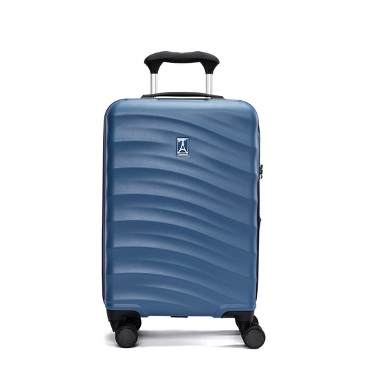 Product Image – Travelpro® Maxlite® Air V2 blue hardside carry-on spinner with four wheels and telescopic handle, shown on white.