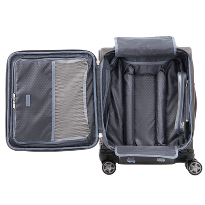 Travelpro® Platinum® Elite International Expandable Carry-on Spinner, vintage grey, open view