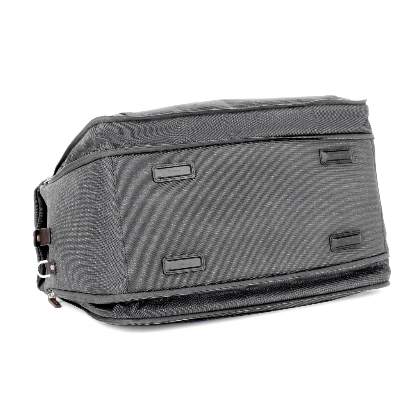 Travelpro® Platinum® Elite Soft Duffle, vintage grey, bottom view with resting feet