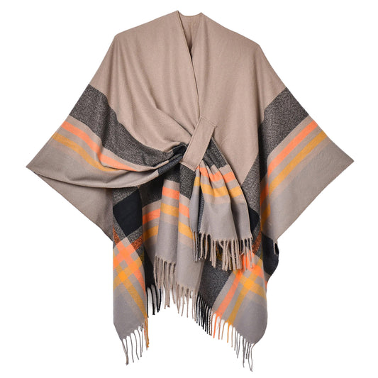 Product Image – Miss Caprice Versatile Plaid Poncho - ONLINE ONLY