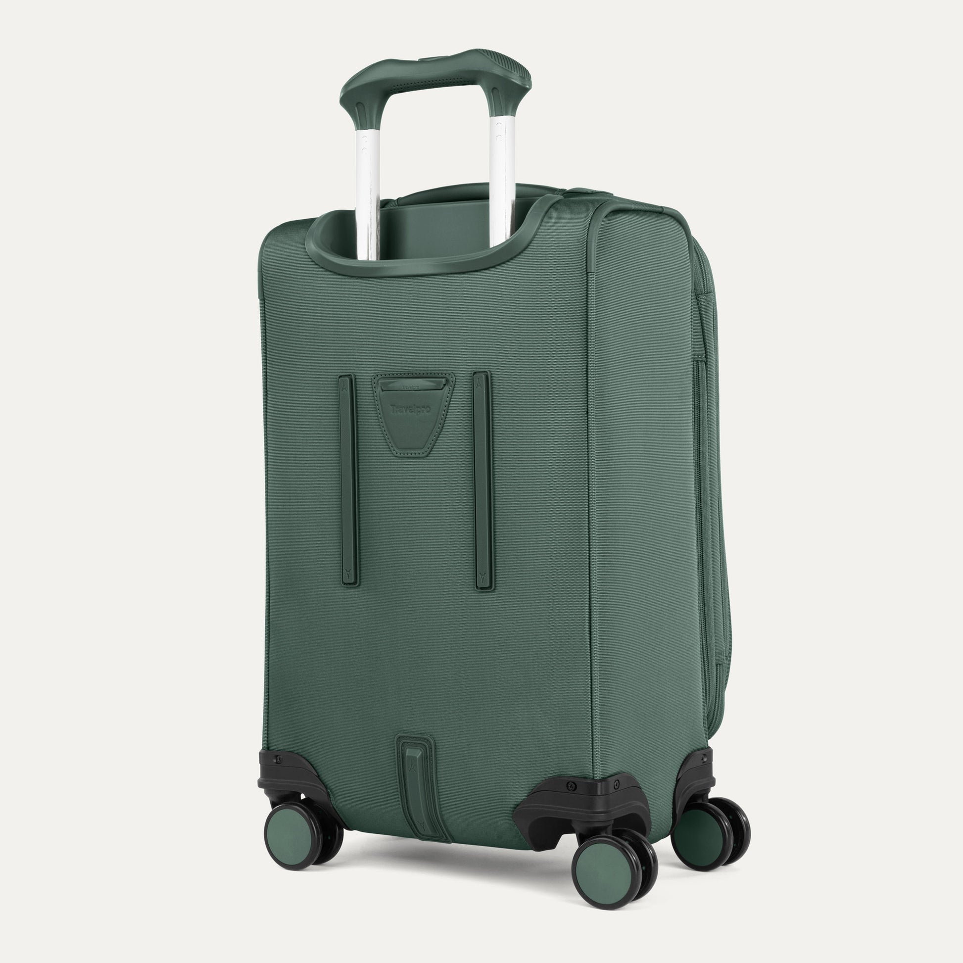 Travelpro VersaPack+ Carry-on Expandable Spinner with four wheels and TSA lock shown against a plain background.