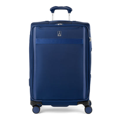 Travelpro® VersaPack®+ Medium Check-in Spinner, blue, with 4 wheels, TSA lock & extendable handle.