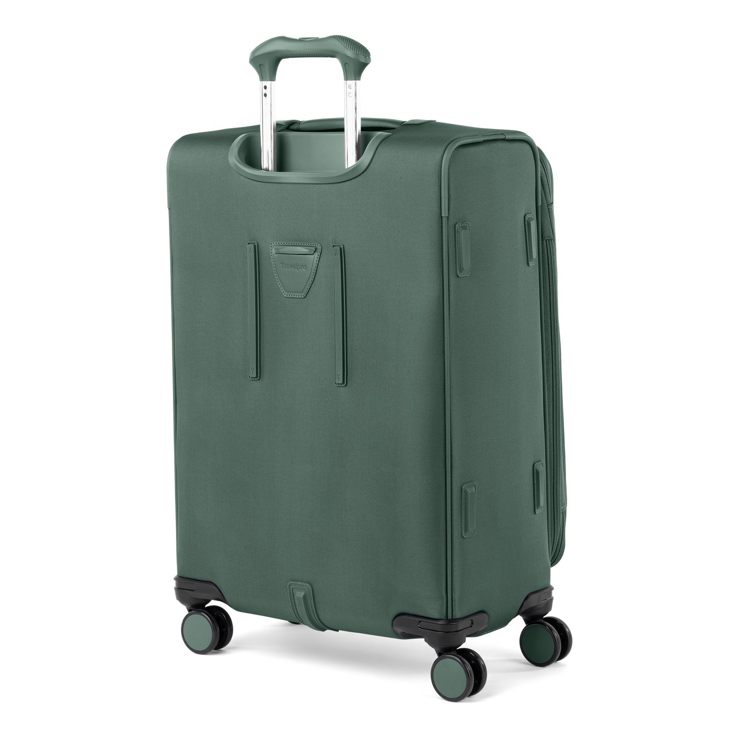 Travelpro® VersaPack®+ Medium Check-in Spinner: water-resistant, 4 wheels, TSA lock, expandable.