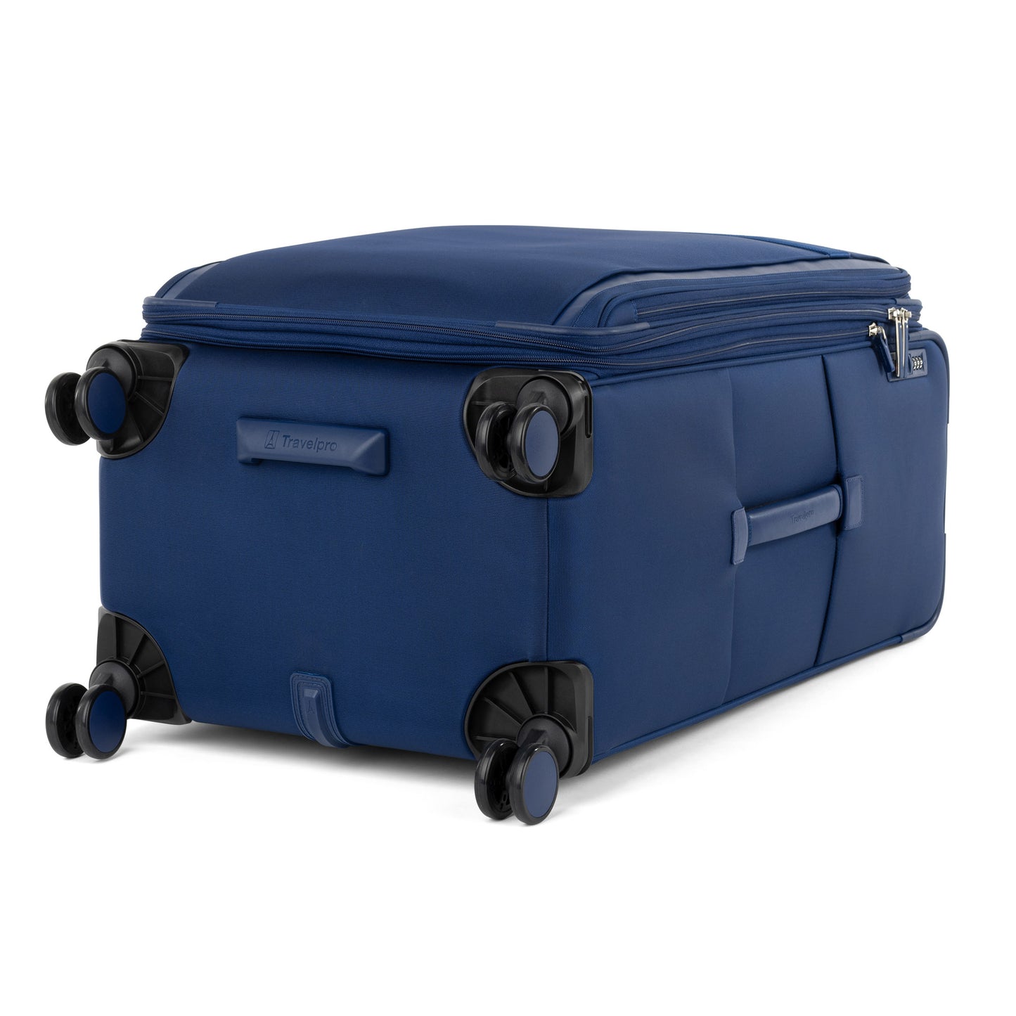 Travelpro® VersaPack®+ Large Check-in Expandable Spinner in blue with 4 wheels, zipper, handle & TSA lock.