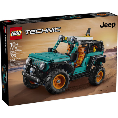 LEGO® Jeep® Wrangler Rubicon SUV, 723 pieces, for ages 10+, ONLINE ONLY, shown with desert backdrop.