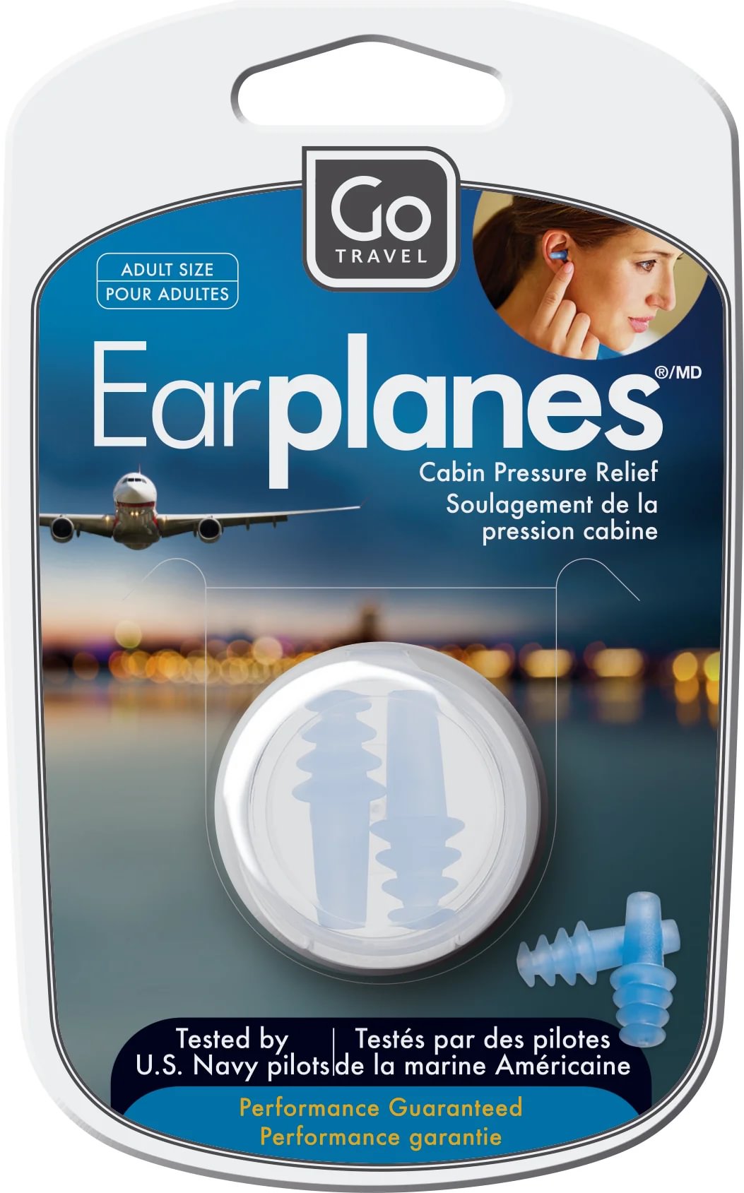 Go Travel Earplanes® by Go Travel provide adult ear protection and cabin pressure relief on flights.
