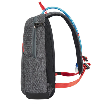 Grey/red Travelon Anti-Theft Greenlander 9L Backpack with hydration tube & RFID organizer - ONLINE ONLY.