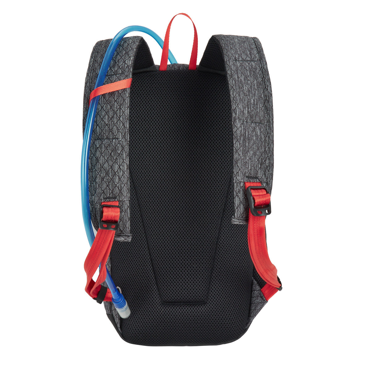 Travelon's Anti-Theft Greenlander 9L Backpack features red straps and a blue tube for added security and convenience.