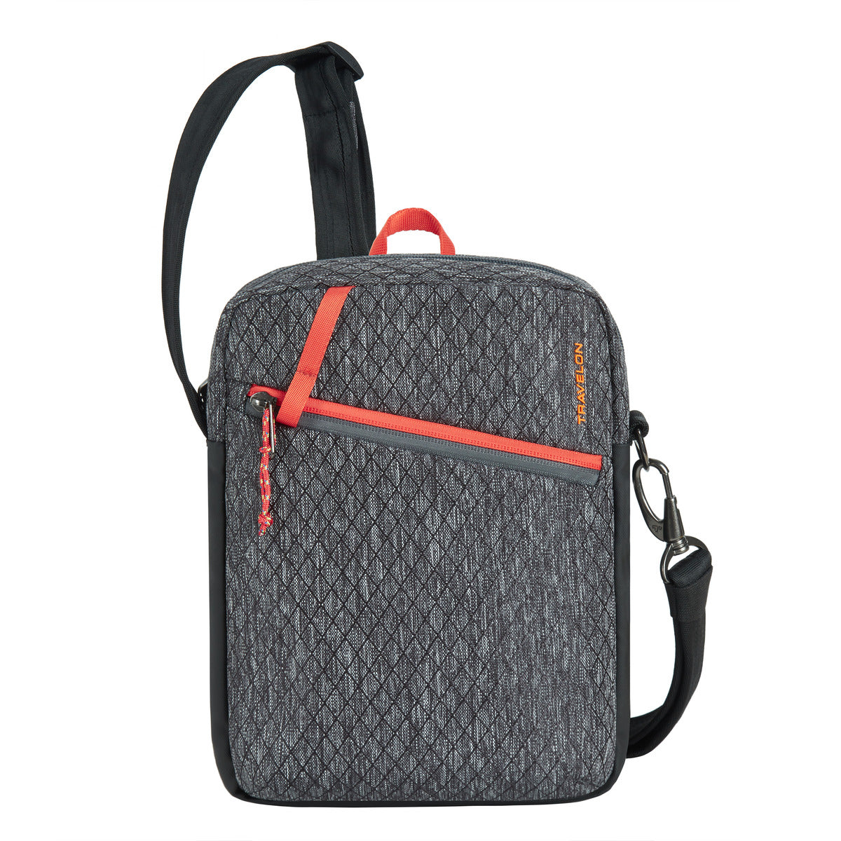 Travelon Anti-Theft Greenlander Small Crossbody, diamond ash grey, front view