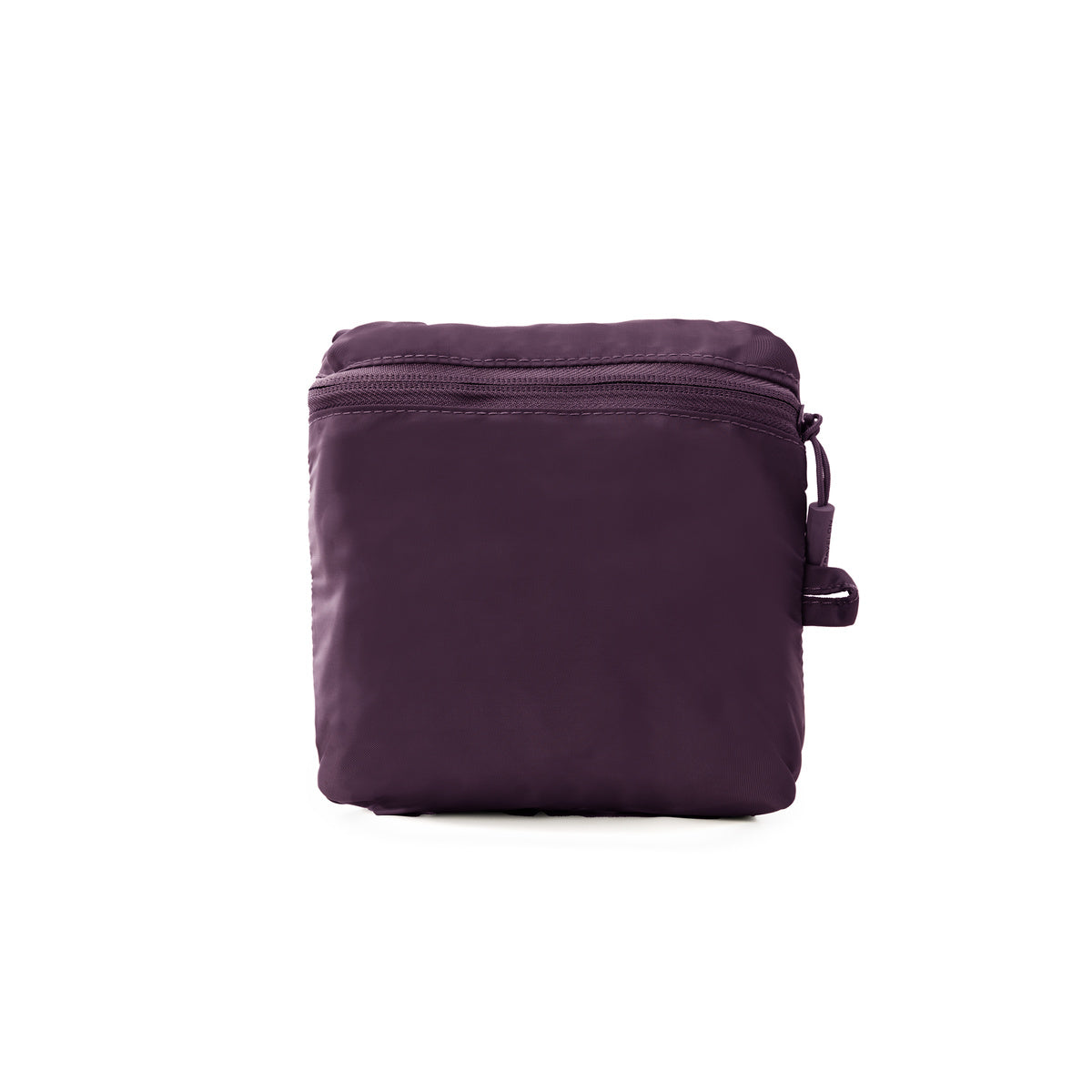 Travelon Pi Daily Carry Tote, blackberry, folded into itself into a small zippered pouch