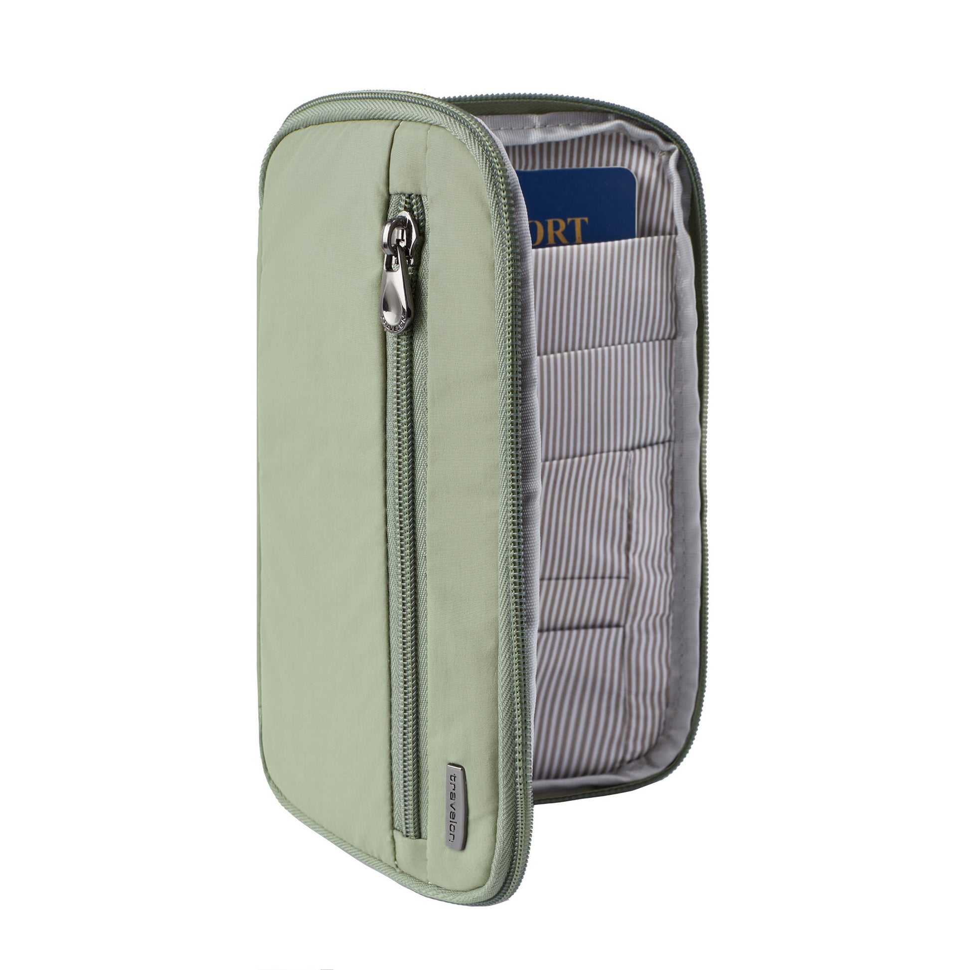 The Travelon RFID Blocking Family Passport Wallet keeps your travel essentials and passports secure and organized.