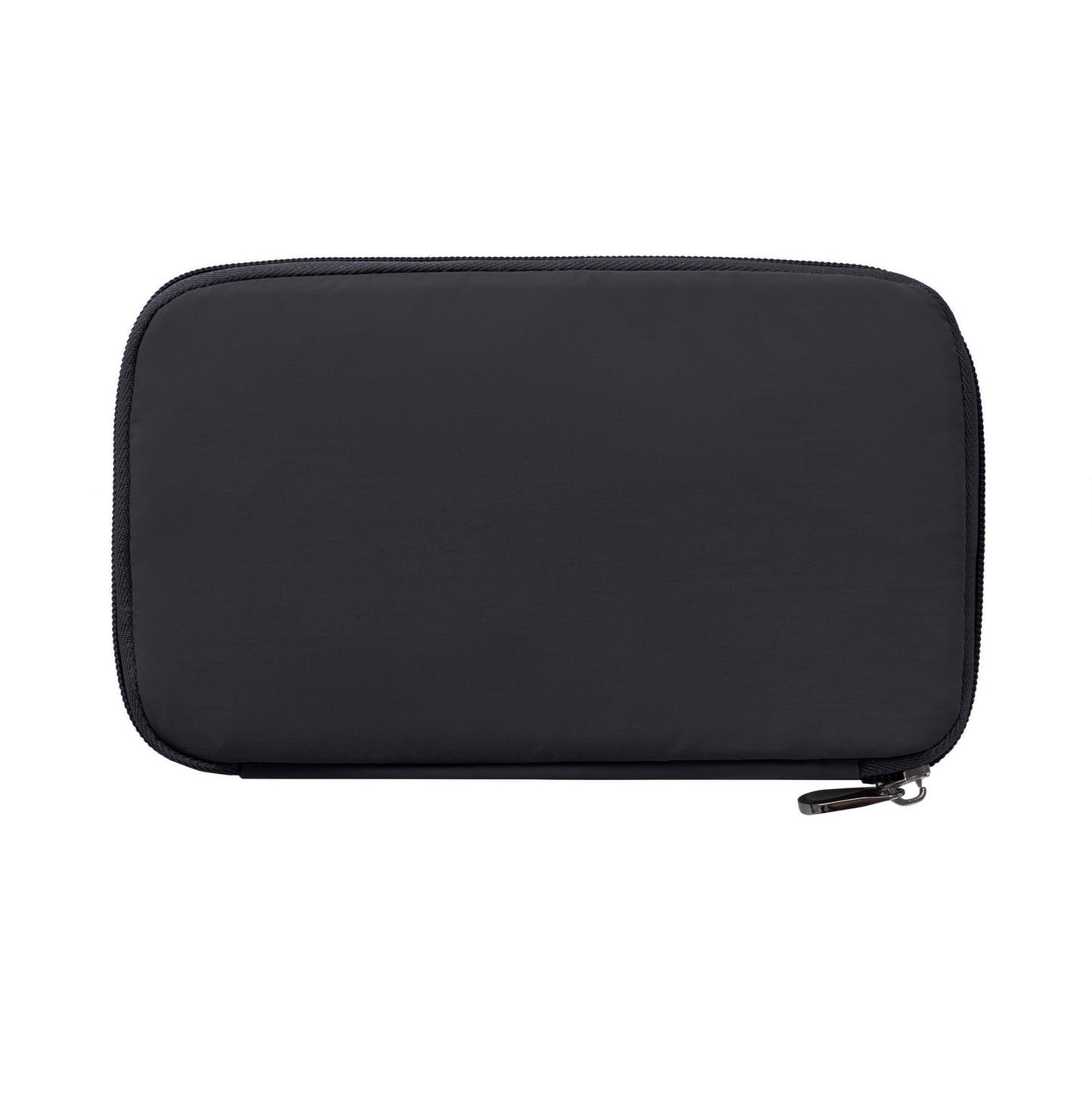 Travelon RFID Blocking Zip Passport Wallet, black, smooth-surfaced, ideal minimalist wallet with RFID protection.