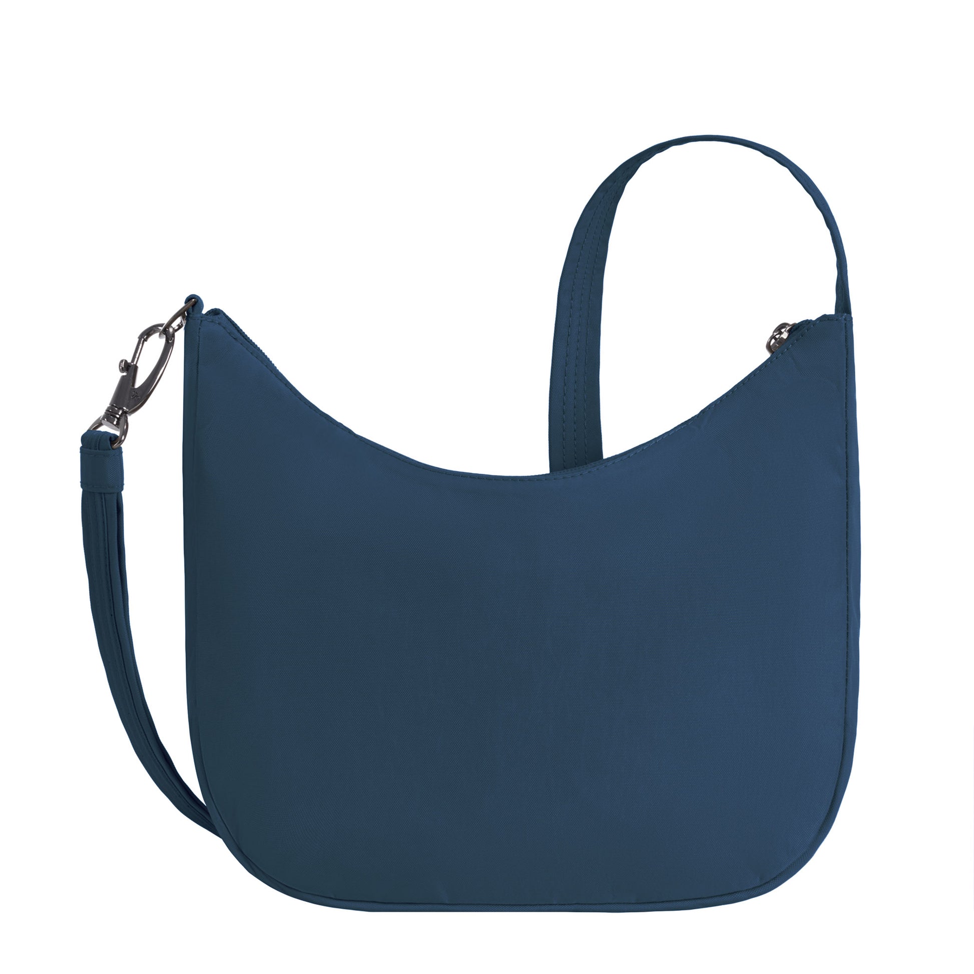 The Travelon Runways Anti-theft Medium Crossbody keeps you organized with chic blue design and detachable strap.