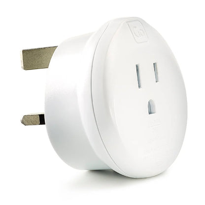 Go Travel Americas-UK Grounded Adapter: UK plug adapter, ideal for American and Canadian travellers.