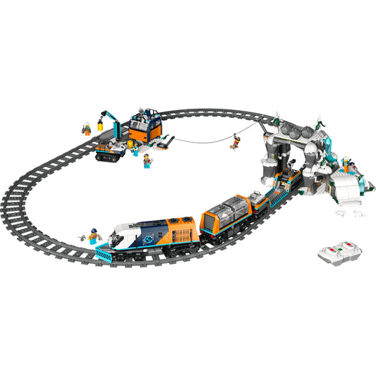 Product Image – LEGO® Explorers' Arctic Polar Express Train, with tracks, figures & vehicles for STEM adventures.