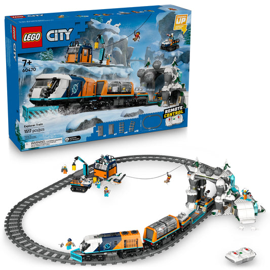 Product Image – LEGO® Explorers' Arctic Polar Express Train set includes tracks and minifigures.