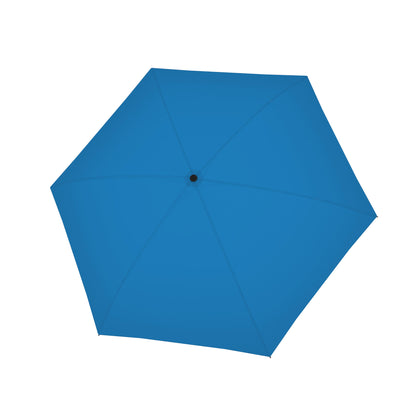 Doppler Fiber Mini Compact Umbrella in electric blue colour, open top view