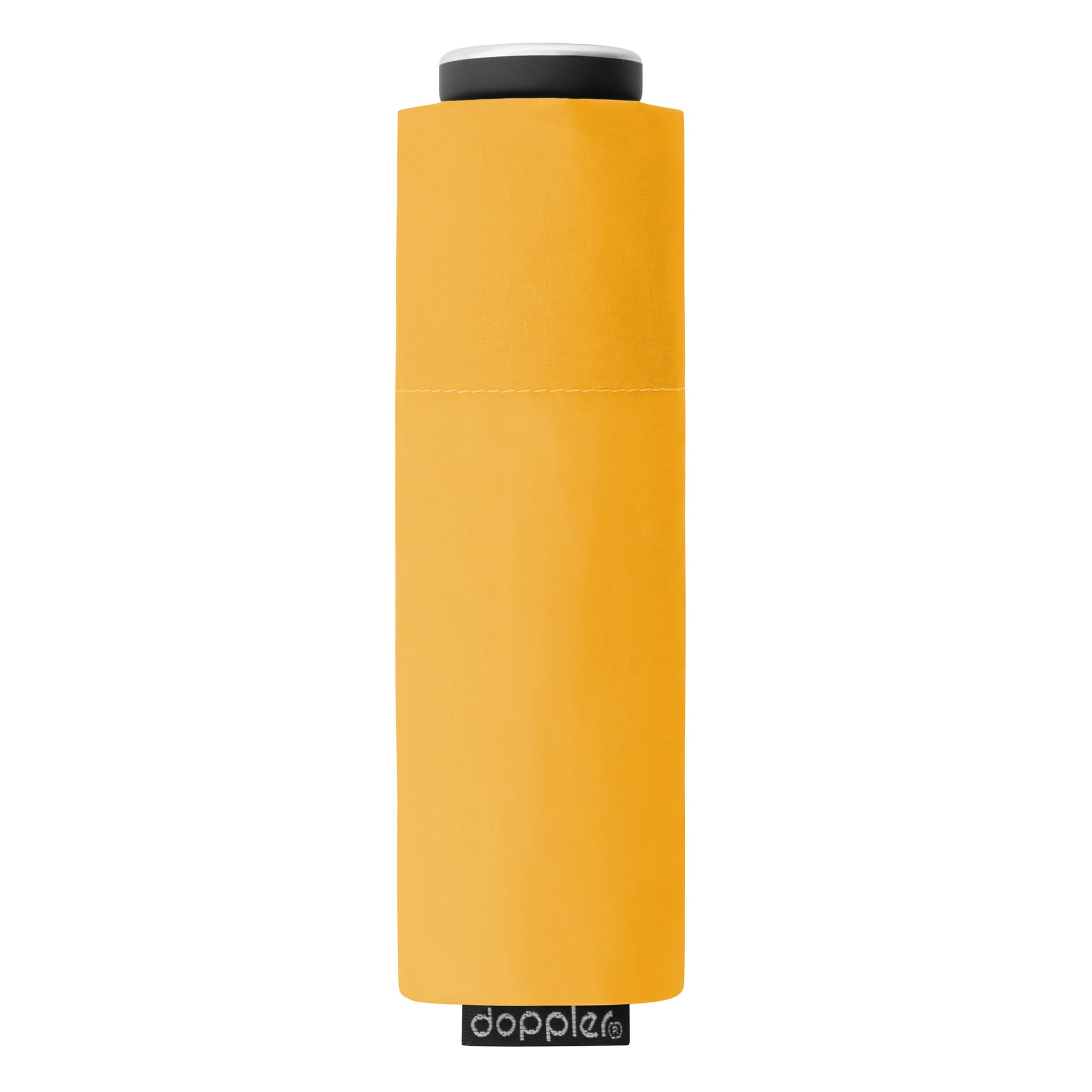 Doppler Fiber Mini Compact Umbrella in gold fusion yellow colour, closed