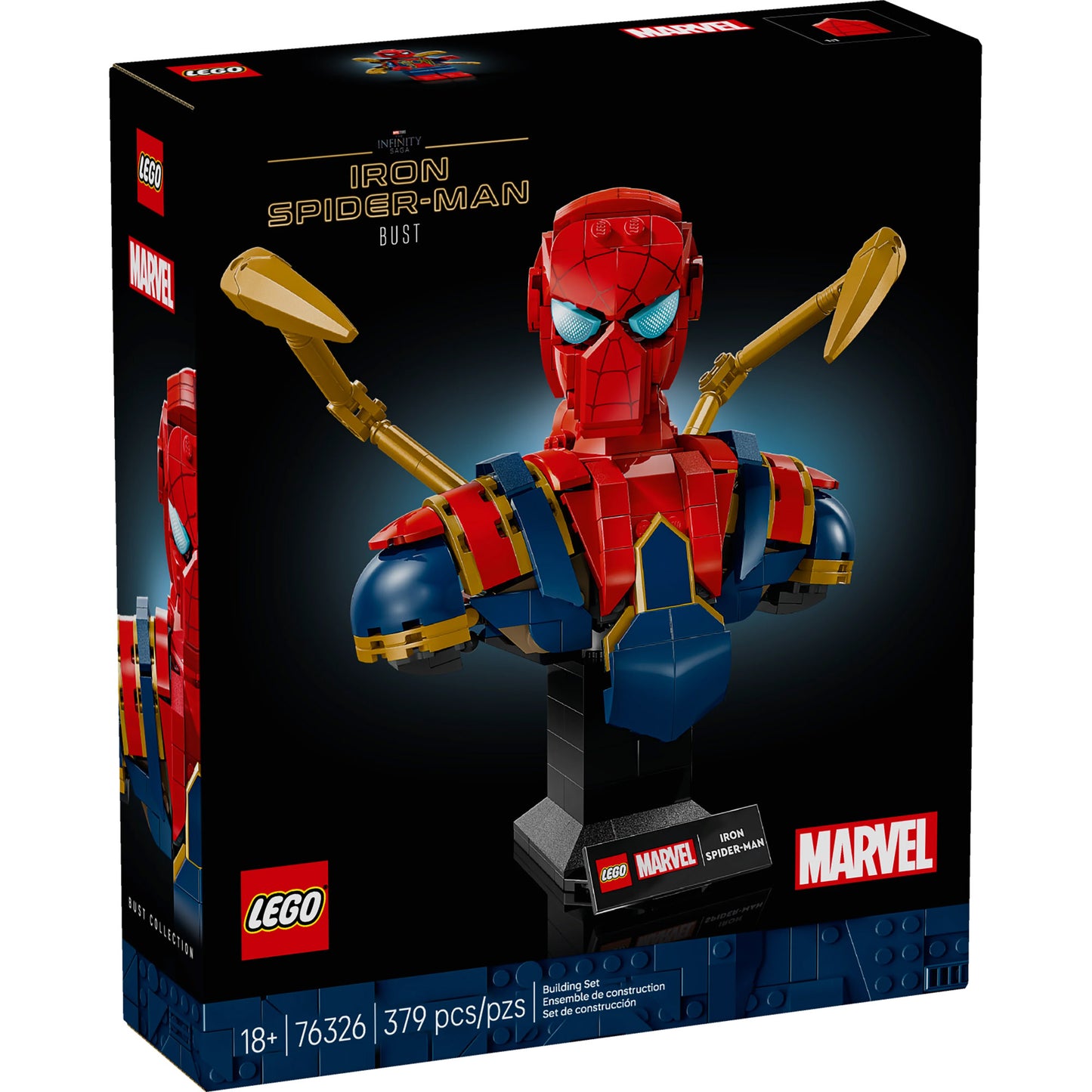 LEGO® Iron Spider-Man Bust, 379 pieces, a must-have Marvel collectible for adults.